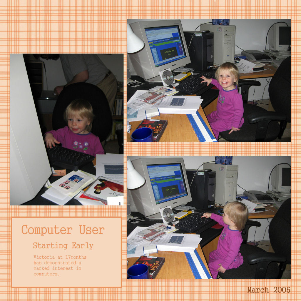 Computer User Digital Scrapbook Page - Full Size